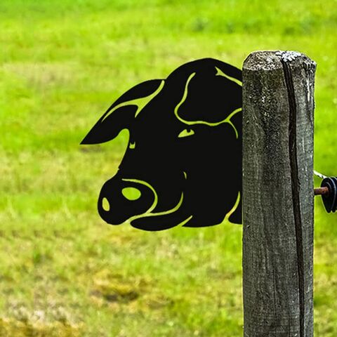 Venta al por mayor de estacas de jardín con silueta de animales cortadas con láser personalizadas, decoración de patio con forma de caballo negro, arte de metal para decoración