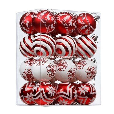 Adornos Navideños Rojos Premium Irrompibles, Juego de Bolas de Navidad Colgantes de Plástico