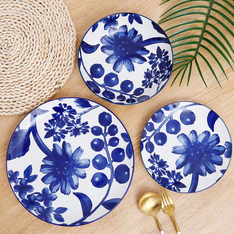 Juegos de Platos de Cerámica con Diseño de Mármol Vajilla de Lujo Royal China Vajilla de Porcelana para Fiestas, 18 piezas