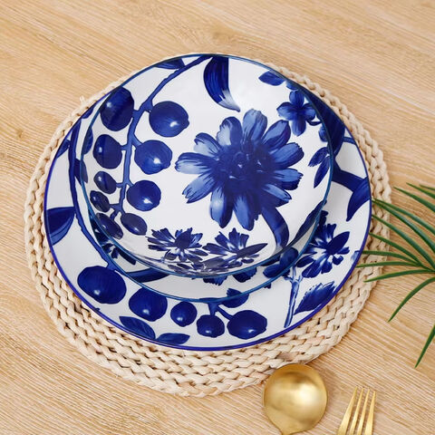 Juegos de Platos de Cerámica con Diseño de Mármol Vajilla de Lujo Royal China Vajilla de Porcelana para Fiestas, 18 piezas