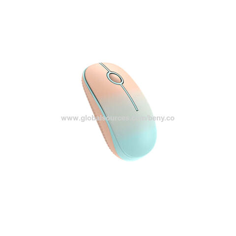 ماوس لاسلكي نحيف بتصميم متدرج الألوان، ماوس لابتوب صامت 2.4G مع مستقبل نانو، تصميم عجلة تمرير بنمط الكرز
