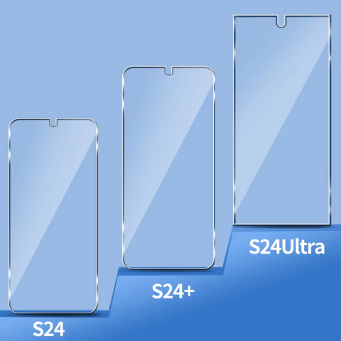 Protector de pantalla de vidrio templado 3D 9H para S24 S23 S22 S21, cobertura total, película protectora, desbloqueo de huellas dactilares, película transparente