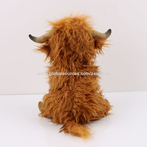 Venta al por mayor de peluche de vaca escocesa de las Highlands, muñeco de vaca de pelo largo