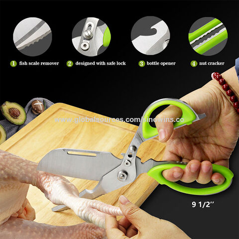 Gunting Dapur Stainless Steel Multifungsi Tugas Berat, Gunting Unggas yang Dapat Dilepas dan Bertenaga