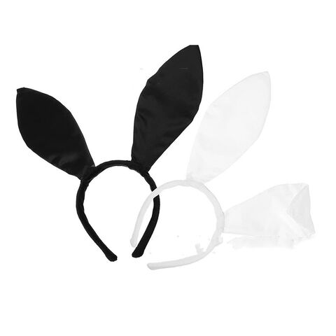 Serre-tête Oreilles de Lapin Noir Mode - Grand Serre-tête Cosmétique Oreilles de Lapin Noir