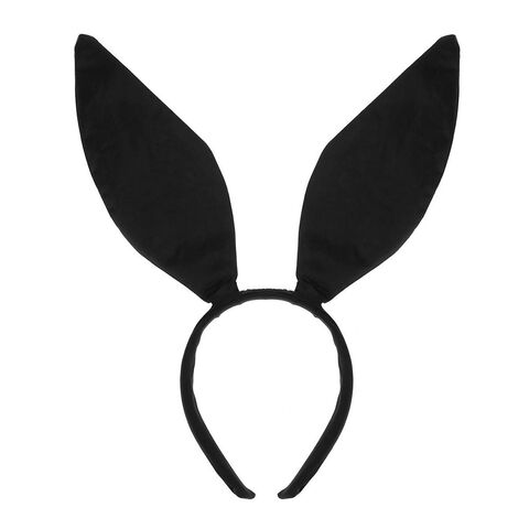 Serre-tête Oreilles de Lapin Noir Mode - Grand Serre-tête Cosmétique Oreilles de Lapin Noir