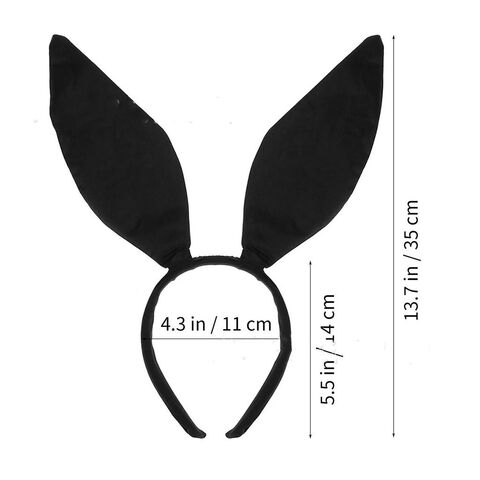 Serre-tête Oreilles de Lapin Noir Mode - Grand Serre-tête Cosmétique Oreilles de Lapin Noir