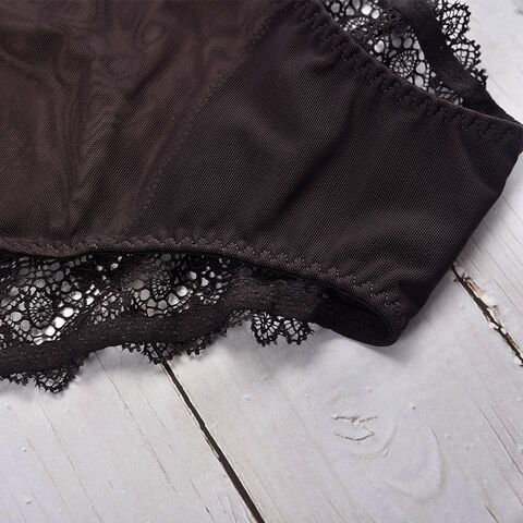 Acceptez la personnalisation Soutien-gorge et culotte en dentelle taille haute sans armatures Romance, bonnet souple, non rembourré