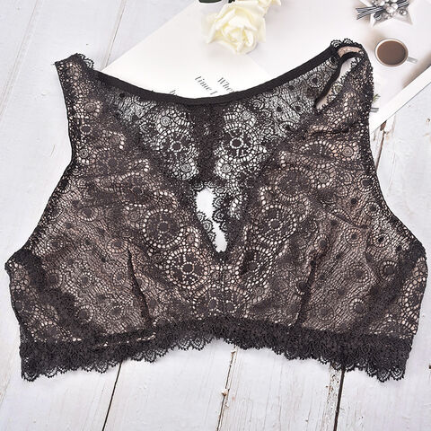 Acceptez la personnalisation Soutien-gorge et culotte en dentelle taille haute sans armatures Romance, bonnet souple, non rembourré