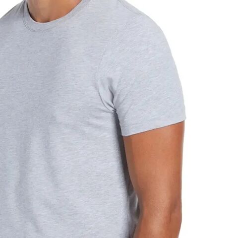 Camiseta masculina lisa de manga curta com gola redonda, 100% algodão, etiqueta personalizada para B2B