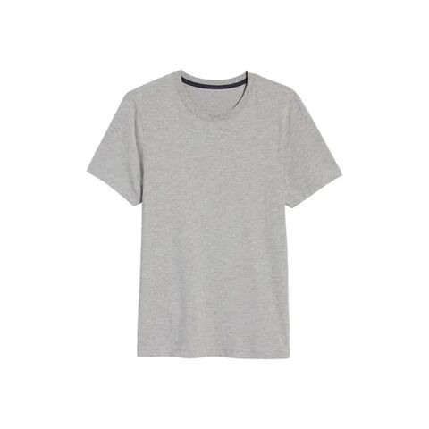Camiseta masculina lisa de manga curta com gola redonda, 100% algodão, etiqueta personalizada para B2B