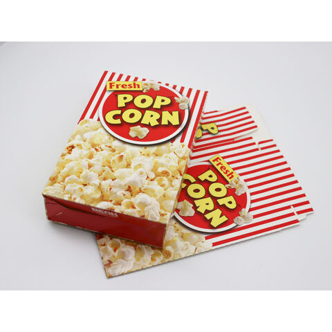 Cubos de palomitas de papel de cine de impresión personalizada al por mayor