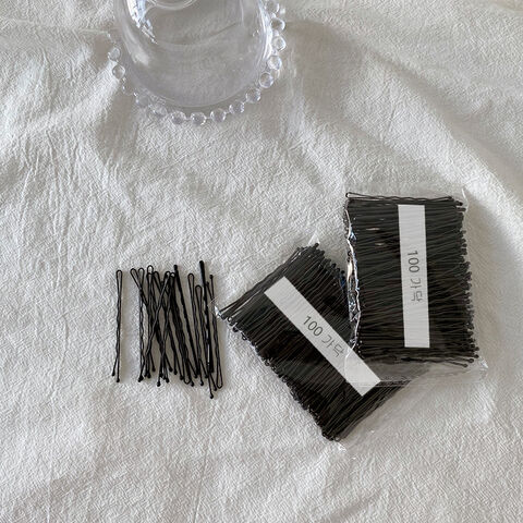 Set jepit rambut hitam dasar dengan jarum pendek harga grosir terlaris