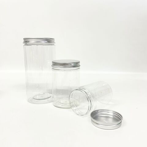 Venta al por mayor de botellas de plástico PET transparentes, reciclables, de calidad alimentaria, con tapas a prueba de fugas para frutos secos, cereales, galletas y snacks