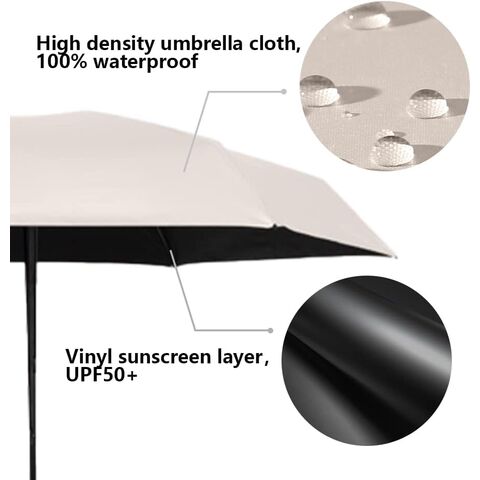 Mini Paraguas de Viaje para Bolso con Estuche, Pequeño Paraguas Compacto con Protección UV Solar, Paraguas Parasol Portátil Ligero