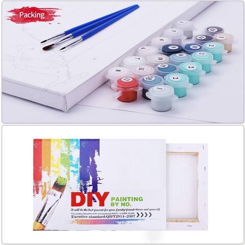 Pequeño lienzo estirado DIY para artistas, set de pintura para niños, pintura por números, fábrica de pintura personalizada