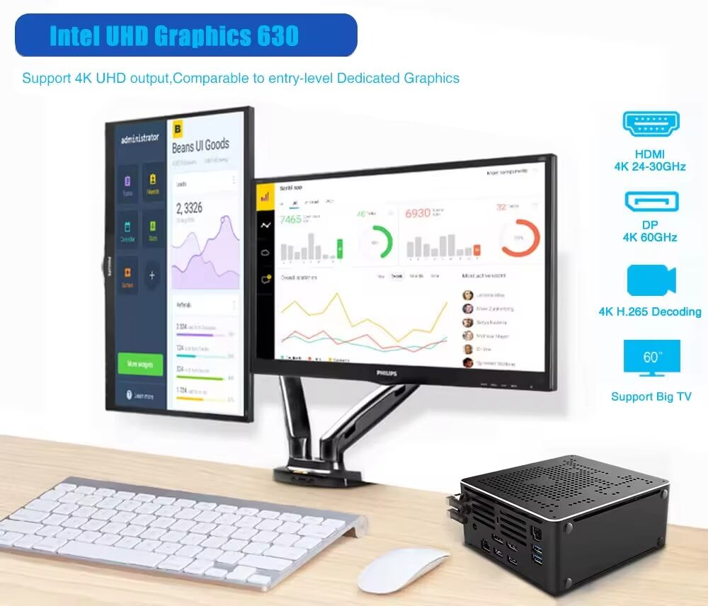 Mini Desktop Computer - Compact Pc, Space-saving Design, Energy ...