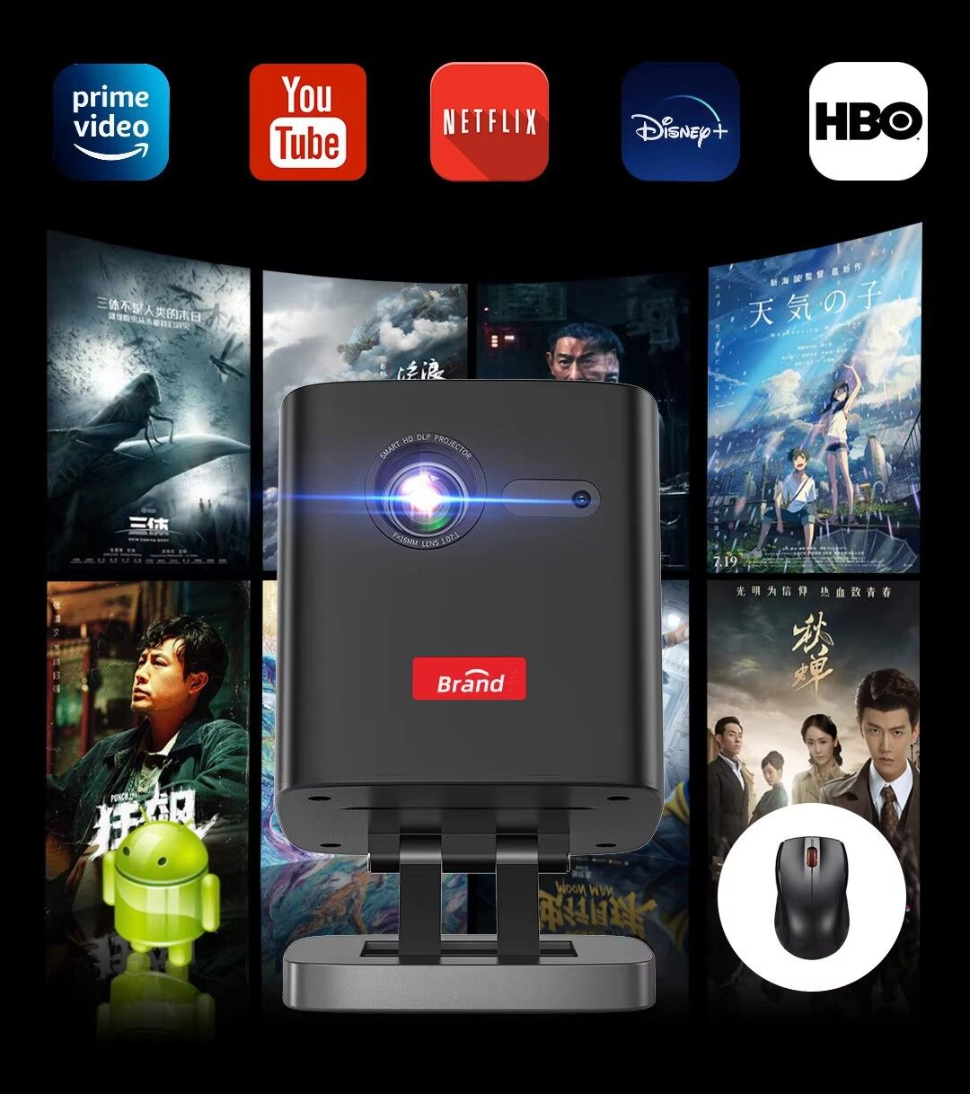 3d 4k Mini 1080p Wifi Smart Led Dlp Android Mobile Home Theater ...