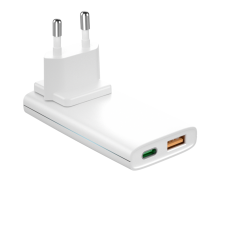 شاحن هاتف محمول GaN 65 واط USB-A + Type-C شاحن سريع يدعم PD3.0/QC4+/PPS/AFC/SCP/FCP. المحولات: متوفرة بالاتحاد الأوروبي/المملكة المتحدة/أستراليا.