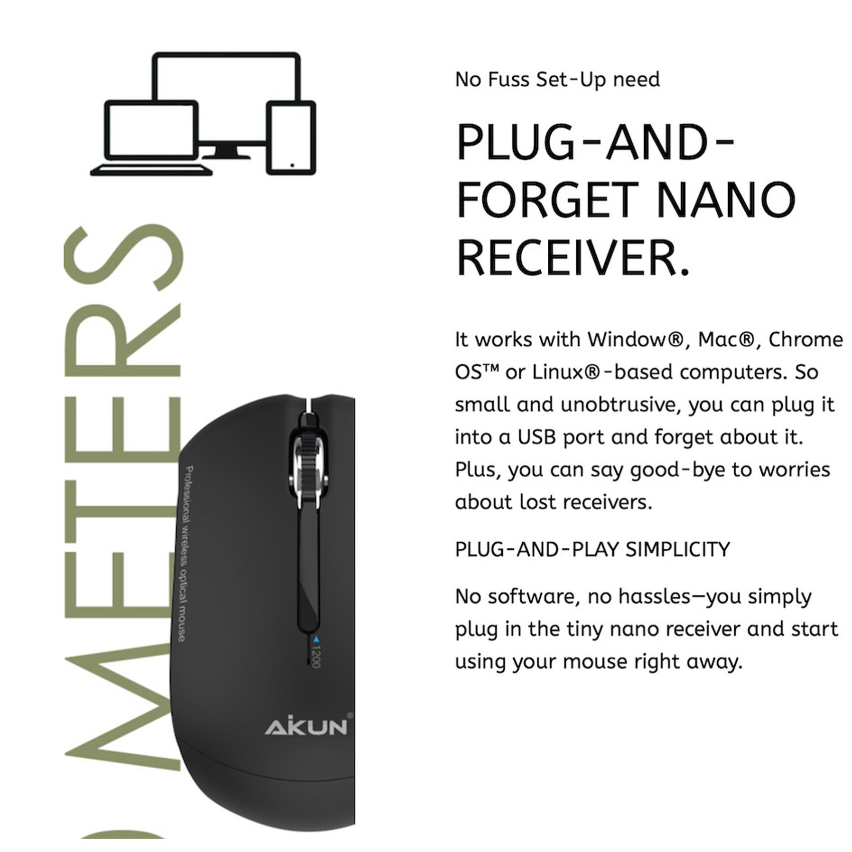 Computer Mouse Interior Wireless Aikun Wireless Bluetooth Mouse 5.0 Version With 1600dpi, Mini Mouse ...