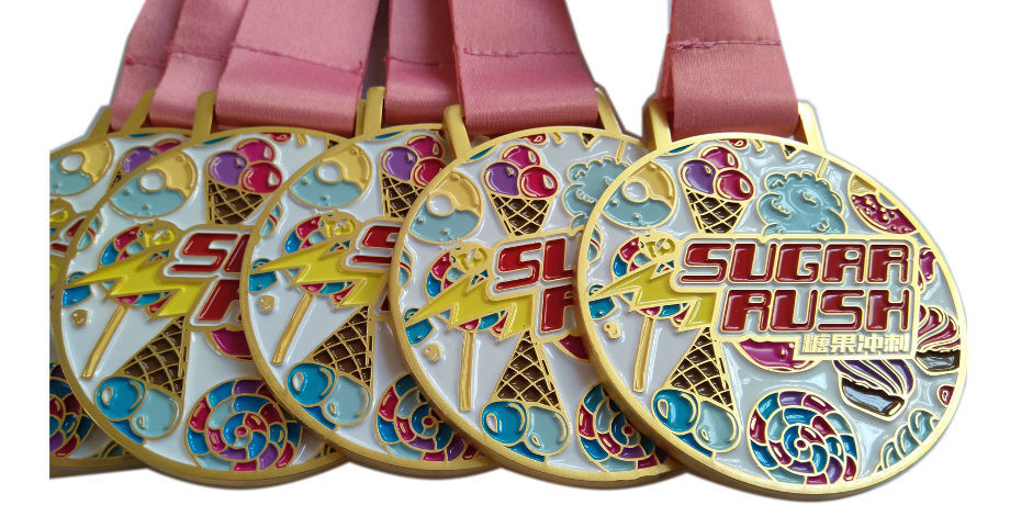Bulk Buy China Wholesale Sugar Rush Gold Sport Medal Gold Plating