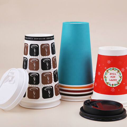 Tazas de café desechables de papel de doble pared con impresión al por mayor PLA, café caliente personalizado
