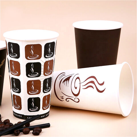 Tazas de café desechables de papel de doble pared con impresión al por mayor PLA, café caliente personalizado