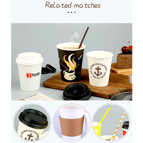 Tazas de café desechables de papel de doble pared con impresión al por mayor PLA, café caliente personalizado