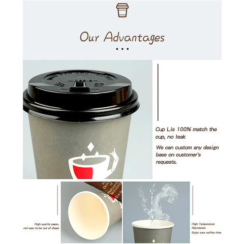 Tazas de café desechables de papel de doble pared con impresión al por mayor PLA, café caliente personalizado