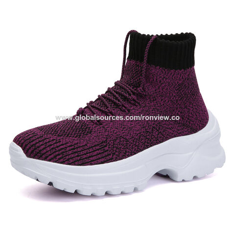 Atmungsaktive High-Top-Damen Sportschuhe, Herbst Bestseller, hohe Socken, leichte und bequeme Sportschuhe