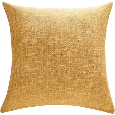 Conjunto Anickal de 2 Capas de Almofada Amarelo Mostarda 45x45 cm, Capas de Almofada Quadradas Decorativas Rústicas de Linho para Sofá