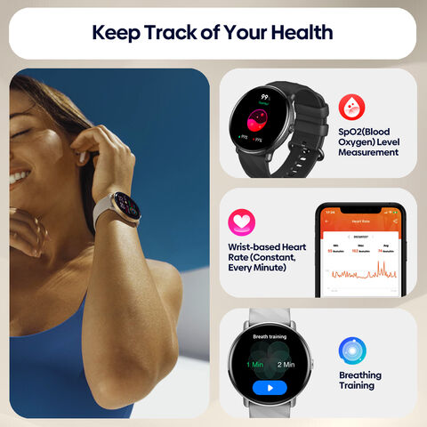 Zeblaze GTR 3 Pro Reloj Inteligente Fitness y Bienestar con Pantalla AMOLED, Acero Inoxidable 316L para Mujer