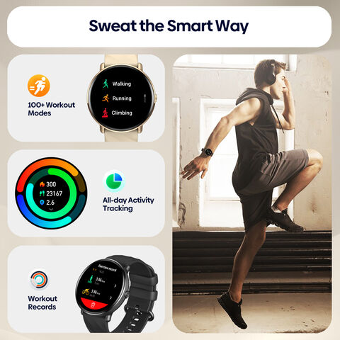 Zeblaze GTR 3 Pro Reloj Inteligente Fitness y Bienestar con Pantalla AMOLED, Acero Inoxidable 316L para Mujer