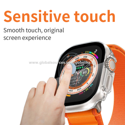 2024 غطاء زجاجي 2.5D لساعة iWatch Ultra، واقي شاشة مقاوم للماء، حماية شاملة لساعة Apple Watch Series Ultra 49mm 2024