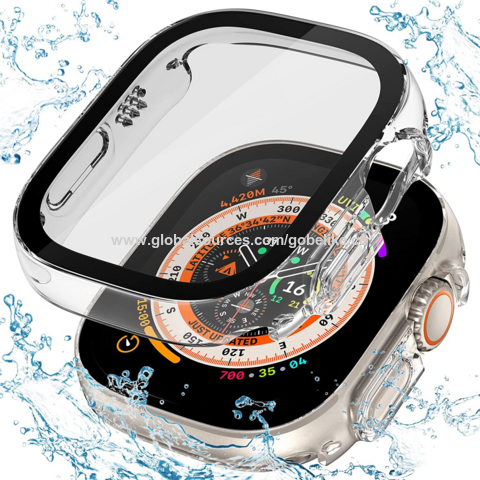 2024 غطاء زجاجي 2.5D لساعة iWatch Ultra، واقي شاشة مقاوم للماء، حماية شاملة لساعة Apple Watch Series Ultra 49mm 2024