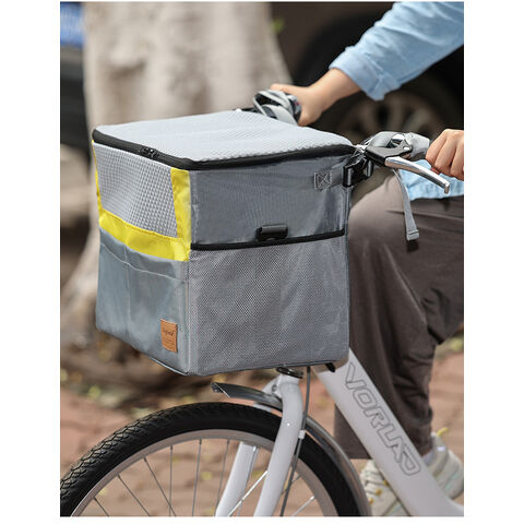 Vente en gros de paniers de vélo multifonctionnels portables pour chiens, sièges auto pliables pour animaux de compagnie, sacs à bandoulière en maille pour animaux de compagnie, fournitures pour chiens et chats