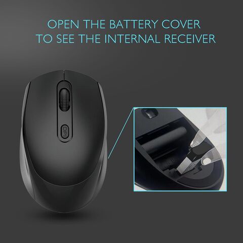 Ratón Inalámbrico 2.4G Silencioso para Ordenador con Receptor Nano USB para Portátil