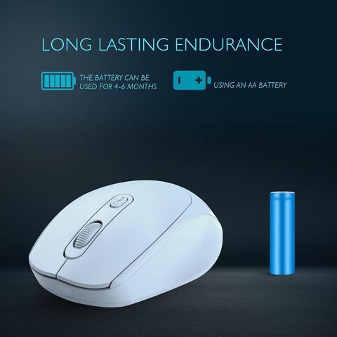 Ratón Inalámbrico 2.4G Silencioso para Ordenador con Receptor Nano USB para Portátil