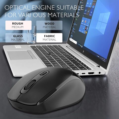 Ratón Inalámbrico 2.4G Silencioso para Ordenador con Receptor Nano USB para Portátil