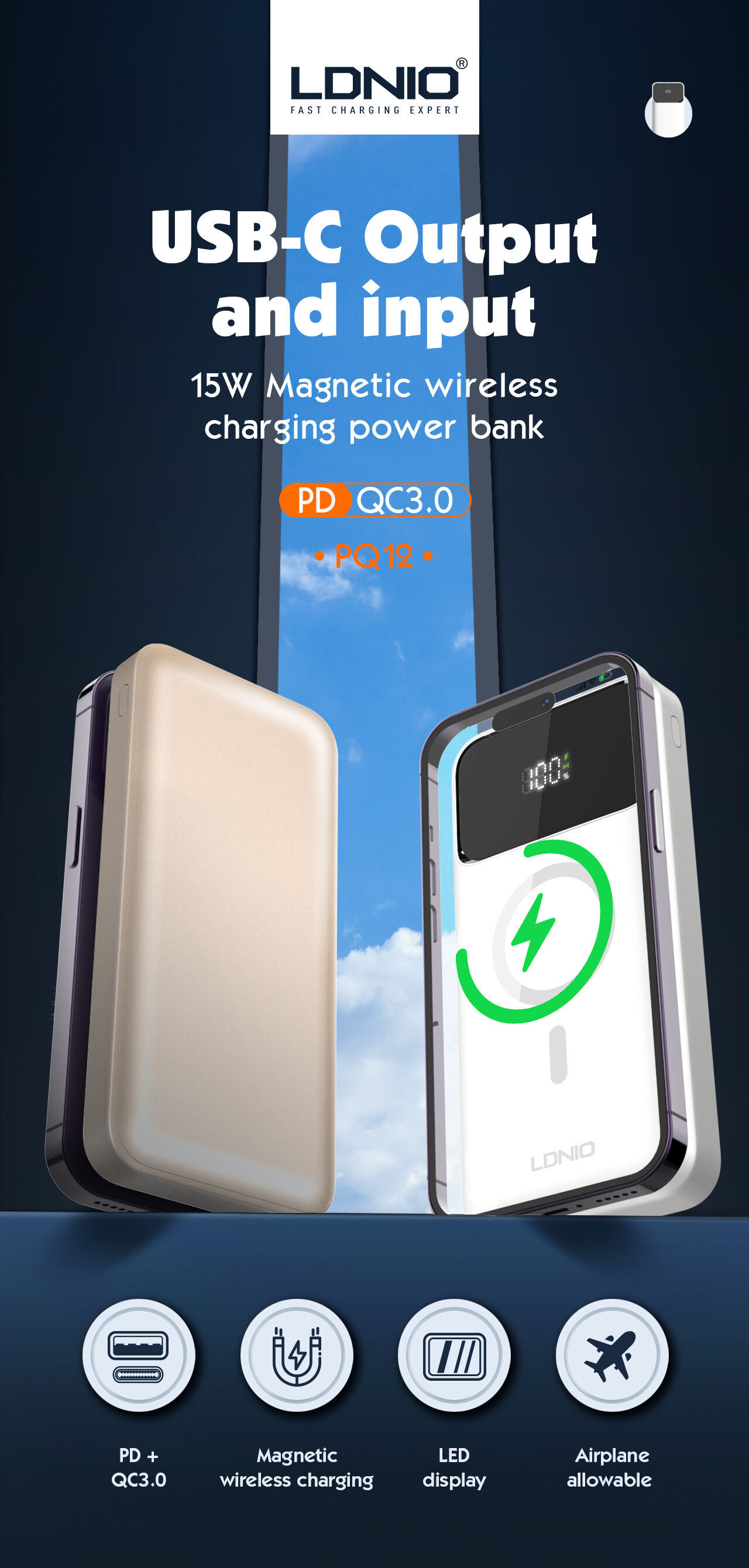 Factory Direct High Quality China Wholesale Ldnio Pq12 Magsafe