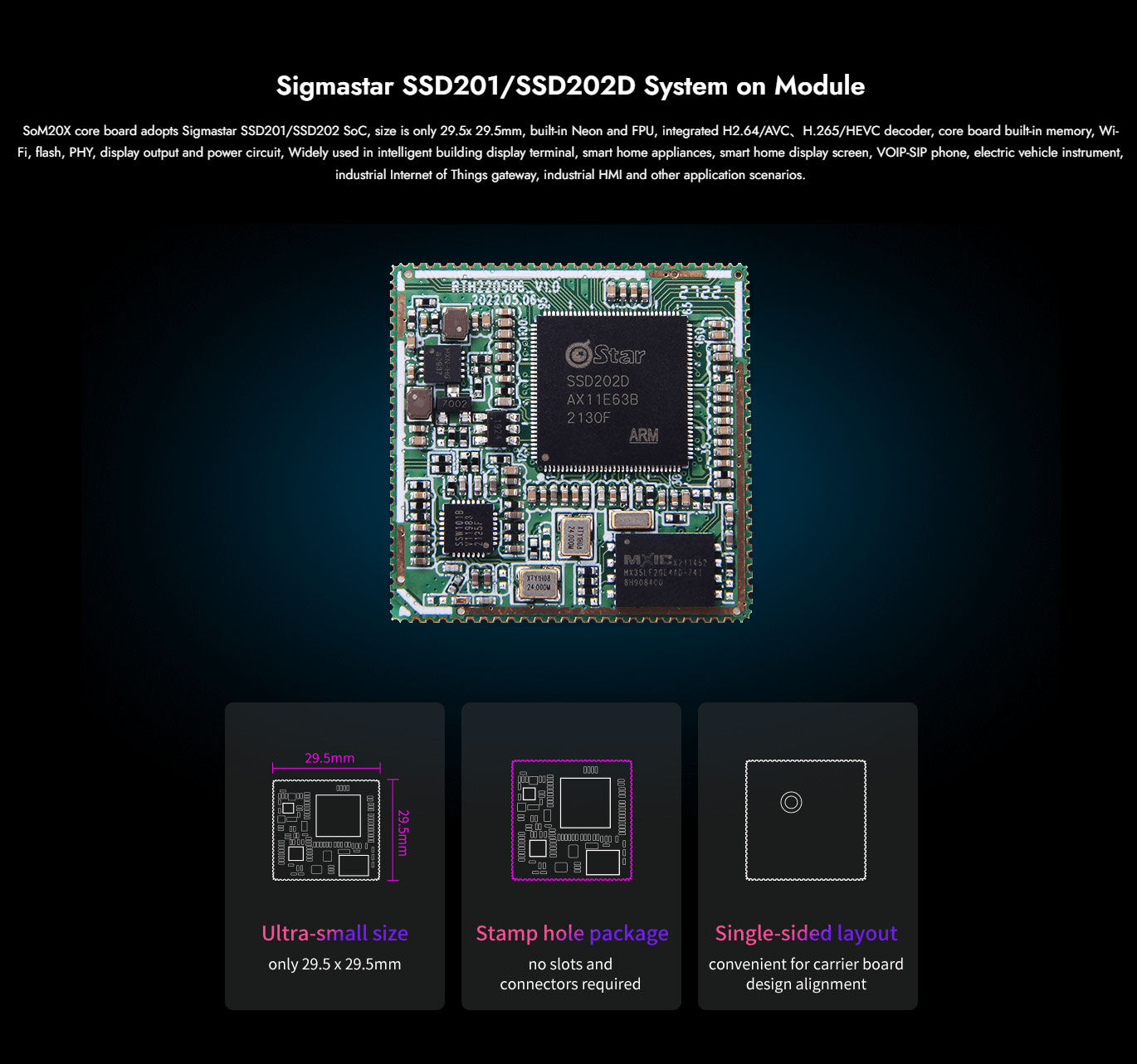 Geniatech Based On Sigmastar Ssd201/ssd202d System On Module Linux Arm ...
