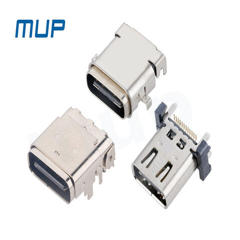 USB C Typ Stecker 16PIN Vertikale Montage Gehäuse Buchse USB 2.0 Halter Adapter