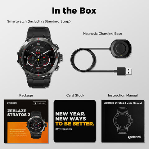 Zeblaze Stratos 2 Reloj Inteligente GPS con Pantalla AMOLED, Monitor de Salud 24h y Batería de Larga Duración para Hombre - Smartwatch Deportivo