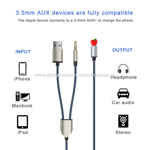 Cabo de Áudio e Carregamento 2 em 1 para iPhone de Alta Qualidade OEM ODM