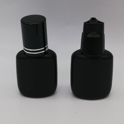 Botella de pegamento para pestañas de 10 g, botella de plástico de 15 ml para injerto de pegamento negro, blanco y negro con tapón interior, botella de moldeo por soplado