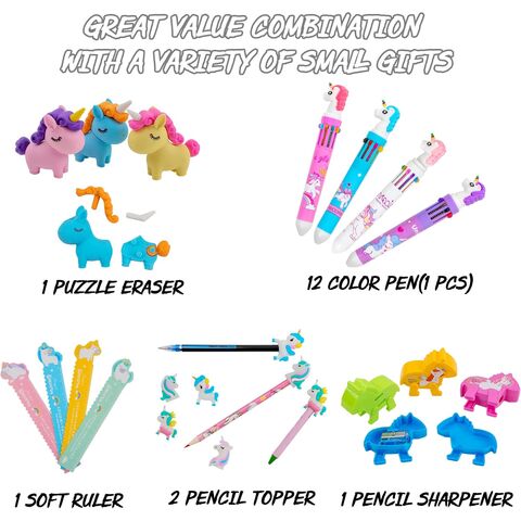 Duftmarker-Set mit Fruchtaroma, Einhorn-Federmäppchen, Farbstifte, Drehstifte, Perfektes Einhorn-Kunstzubehör für Mädchen