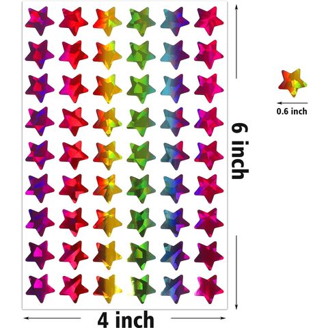 Autocollants Holographiques Petites Étoiles Arc-en-ciel pour Récompenses Enfants, Tableau de Comportement, Agenda Étudiant et Fournitures Scolaires pour Enseignants