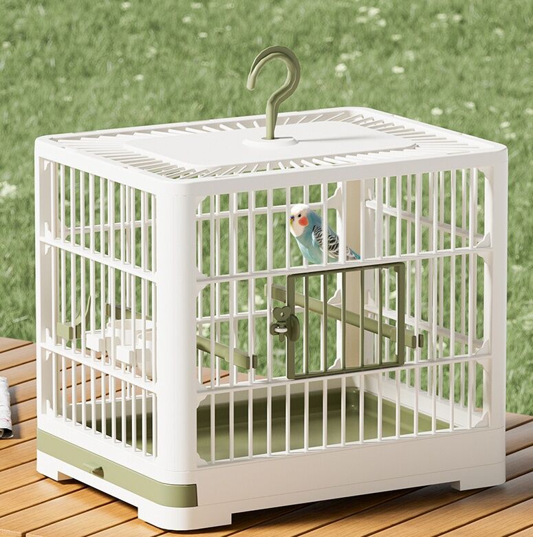 View of New Simple Style Plastic Bird Cage With Bird Feeder Large Space ...