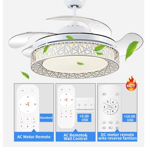 Ventilateurs de plafond modernes sans pales avec télécommande, lampe LED design avec ventilateur caché