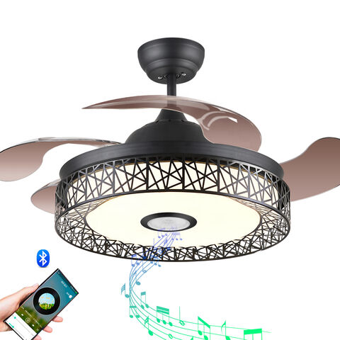 Ventilateurs de plafond modernes sans pales avec télécommande, lampe LED design avec ventilateur caché